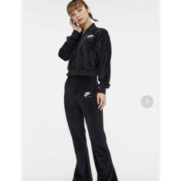 Nike Air Velour 2pc Allover Logo Track Suit Zip Jacket Mid Rise Pants 3x - Picture 1 of 14